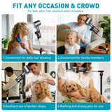 Hair Dryer Stand Hands Free, Hair Dryer Holder Stand with Rotary Lock Swing Arm, 23.6–63" Adjustable Height Hair Diffuser Stand, 360° Rotating with Heavy Base for Dyson Supersonic Bathroom, Vanity