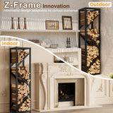 HongTaok Firewood Rack Indoor 47 Inch Tall, 4-Tier Heavy-Duty Firewood Holder for Fireplace with Minimalist Style, Decorative Log Rack, Flexible Storage, Space-Saving, Easy Assembly, Black