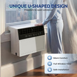 Tehanld 10,000 BTU U-Shaped Window Air Conditioner,450 Sq.Ft Cooling Capacity, Ultra Quiet Operation, Open Window Flexibility with full view, Energy Saving,Remote Control