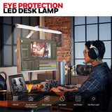 Honeywell LED Desk Lamp with Clamp - HJ1 Sunturalux Eye-Caring Clip on Lights for Home Office, 1200LM Clamp Lamp 4 Color Modes Stepless Dimming Task Desk Light for Working White