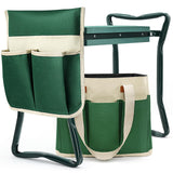 Garden Stool and Kneeler, Foldable Gardening Bench with Tool Bag Pouch EVA and Garden Gloves, Garden Kneeler and Seat Gardening