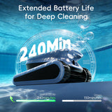 (2026 New) 240-Min Cordless Robotic Pool Cleaner, Wall-Climbing, 2 Brushes&Motors, Enhanced Waterline Care, Smart Wavepath Navigation, Pool Robot for Inground Pools up to 3,230 Sq.ft