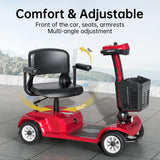 4-Wheel Portable Mobility Scooter for Travel, Compact Design, Easy Disassembly, 418 lb Capacity, Battery Included