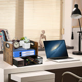 Boershun Wood Desk Organizer - 3-Tier Desktop File Organizer with Drawer, Wooden Paper Tray, Office Desk Organzier and Accessories for Papers, Mail, Notebooks, Stationery