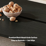 FHKJ 47.2" Modern Coffee Table for Living Room, Black Coffee Table Wood Living Room Table Rectangular Center Table Tea Table for Home Office