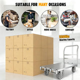 Foldable Panel Push Cart Dolly,2IN1 Steel Plate Platform Truck,36"×24" Heavy Duty Moving Hand Truck Flatbed Cart