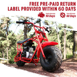 BRM100 Mini Dirt Pit Bike 105cc 4-Stroke Off Road for Teens Adults 220 LBS