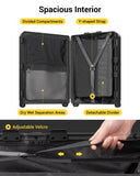 LEVEL8 Zipperless Checked Luggage Large Suitcase