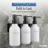 Shampoo and Conditioner Dispenser Wall Mounted Set of 3 White Black - No Drill Shower Soap Dispenser for Bathroom Refillable - Spa Hotel Style Accessories by MaisoNovo