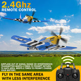 LEAMBE 4 Channel RC Plane, Ready to Fly Aerobatic Aircraft, Easy Control for Beginners, P51 Mustang RC Airplane for Adults Blue