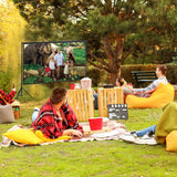 AAJK 150in Outdoor Projector Screen with Stand, Portable 16:9 4K HD Indoor Outdoor Projection Screen with Wrinkle-Free Design, Ideal for Home Theater and Backyard Cinema – Includes Carry Bag