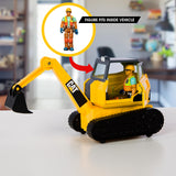 Cat Workforce Excavator Action Set, 23-Piece Kids Construction Toy Playset with 4-Inch Figure, Non-Drying Dirt Compound, Molds, Signs, Tools & Accessories, Ages 3+