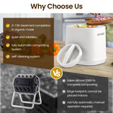 HEYNEMO 4L Electric Composter for Kitchen, Smart Compost Bin Outdoor/Indoor, Odorless Auto-Cleaning Countertop Composter Kitchen Bin, 3 Modes Food Waste Compost Machine with Safety Lock