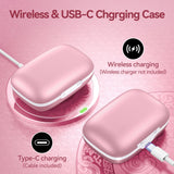 Active Noise Cancelling Ear Buds Wireless Bluetooth Headphones 80H Playtime Display Charging Case 50dB ANC Over Ear Hooks Earbuds with Hi-Res Sound Clear Calls for Sports Running Gym Workout Rose Gold