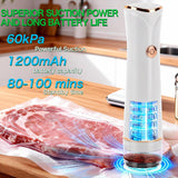 Kelongn 3-IN-1 Compact Vacuum Sealer for Food with Reusable Bags & Mason Jar Kit, Ultra-long 100-minutes Vacuuming Time, 6X Freshness Keep for Home Kitchen RV Travel Seal Meal