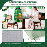 Betu Chair Cushions for Dining Chairs Set of 4,3.5" Thick Green Kitchen Chair Cushions Chair Pads with Ties,Non Slip Backing