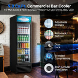 BODEGACOOLER 9 Cu. Ft Commercial Beverage Refrigerator with Glass Door & Soft LED Light | 4 Adjustable Shelves & Drink Organizer Holds 192 Cans