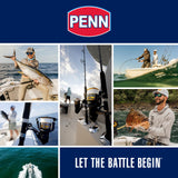 Penn 6'6" Battle IV Spinning Fishing Rod and Reel Combo Kit, 6000 Reel, CNC Gear Technology, Full Metal Body and Sideplate, HT-100 Drag System