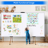 Large Whiteboard for Wall 72"X48", White Board Dry Erase 6' x 4' Magnetic Whiteboard Foldable Wall-Mounted Aluminum Frame Marker Board with a Long Pen Tray for School, Classroom, Office & Home maxtek