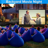 JWSIT 150 inch Projector Screen with Stand, Upgraded 3 Layers PVC 16:9 Outdoor Projector Screen, Outdoor Movie Screen with Carrying Bag for Home Theater Backyard