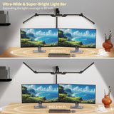 Lincrealy Led Desk Lamp with Clamp, 41" Architect Desk Lamp, 24W Ultra Bright Auto Dimming Computer Light, Eye-Caring Task Lamp for Home Office, Reading, Study, Dual Monitors, Workbench