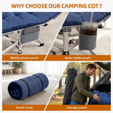 Camping Cot for Adults 2 Pack, Heavy Duty Folding Sleeping Cots with Carry Bag, Portable Camp Bed with Double Layer 1200D Oxford Fabric & Mattress, Travel Cot for Camping, Beach, Patio, Home Office