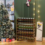 Wine Rack Freestanding Floor, Bamboo 8-Tier 69 Wine Bottle Holder Racks Countertop Cabinet Display MHXW SXPN