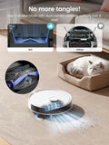 Lefant Robot Vacuum and Mop, 15000Pa Suction, 90-Day Self-Emptying, Auto Mop Washing&Drying, Obstacle Avoidance, All-in-One for Pet Hair Carpet, 5G WiFi Alexa/APP/iWatch Control, M3 White