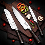 imarku 3 Pieces Knife Set, Japanese High Carbon Stainless Steel Chef Knife Set, Professional Chef Knives with Ergonomic Pakkawood Handle, Ultra Sharp Cooking Knives for Kitchen & Home Cooking