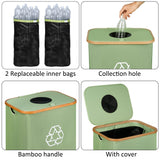 29 Gallons Recycling Bins for Kitchen, Indoor Recycle Bins with Lid, 110L Large Recycle bin with 2 Removeable Reusable Inner Bags