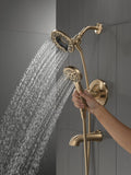 Delta Faucet Albion 14 Series Single-Handle Tub and Shower Faucet Set, Gold Shower Trim Kit with 4-Setting In2ition 2-in-1 Dual Shower Head, Champagne Bronze T144855-CZ-I (Valve Not Included)