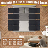 Under Bed Storage Containers with Wheels 2-Pack , 9.5" Tall Underbed Storage Drawers Organizer Bins for Clothes Shoes Toys Wrapping Paper with Extra Interior Pockets, Easy Pull-out, Heavy-duty