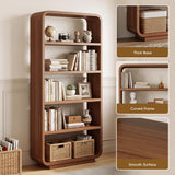 5-Tier Bookshelf, 71" Tall Bookcase, Open Display Shelves, Walnut