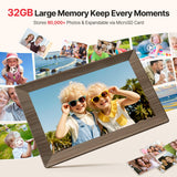 Frameo 10.1" Digital Picture Frame, Smart WiFi Digital Photo Frame with 1280x800 HD IPS Touch Screen 32GB Memory Auto-Rotate Wall Mounted, Share Photos/Videos from Phone Anywhere
