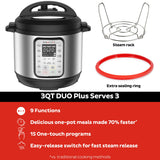 Instant Pot Duo Plus 9-in-1 Electric Pressure Cooker, Slow Cooker, Rice Cooker, Steamer, Sauté, Yogurt Maker, Warmer & Sterilizer, Includes App With Over 800 Recipes, Stainless Steel, 3 Quart