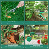 Gardening Tool Set, Heavy Duty Garden Tool Set with Fashion Garden Bag, Durable Stainless Steel Gardening Hand Tools