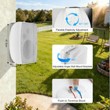 Herdio 8 Inch 600W Outdoor Bluetooth Speakers Waterproof with Powerful Bass, TWS Pairing Wall Mount Durable Loud Sound System | Ideal for Large Spaces: Commercial Areas, Spacious Backyards (White)