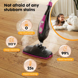 KMFurnila 14-in-1 Steam Mop, 1550W Detachable Handheld Steam Cleaner for Floor Cleaning, 16.4 FT Cord, 2 Washable Pads, Multi-Purpose Floor Steamer for Hardwood, Carpet, Tile, Grout