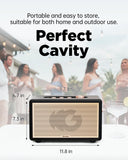 Giocanto 150W Loud Bluetooth Speaker, Retro Portable Speaker with 56H Battery, Stereo Sound Deep Bass, Bluetooth 5.4, Leather Strap Handle, Home Party Outdoor Wireless Speaker