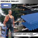 Platform Truck Cart with 3 Fence, 28"x19" Flatbed, 1100lbs Capacity Heavy-Duty Foldable Push Dolly