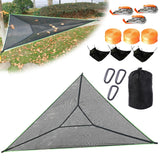 Triangle 13ft Camping Hammock for Outside Portable Outdoor Travel Multi Person Tree Hammock with 3 Ratchet Tie Down Straps & Net Pocket Max 800 lbs for 2-6 Adults/Kids (157''/400cm)
