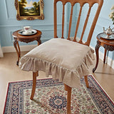 PYmijimy Chair Cushion Pad Seat Upholstery with Removable Cover and Ties Hold for A Decoration in European(Milk Tea)