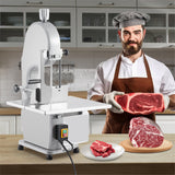 1500W Commercial Bone Saw Machine, 15x19.3" Stainless Steel Meat Band Saw with Adjustable 0.16–7.09" Cutting Thickness, Electric Frozen Meat Cutter for Rib Pork Beef Venison Fish, Restaurant