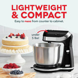 Dash Stand Mixer (Electric Mixer for Everyday Use): 6 Speed Stand Mixer with 3 qt Stainless Steel Mixing Bowl DASH
