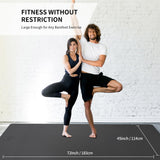 CAMBIVO Large Yoga Mat (6'x 4'), Extra Wide Workout Mat for Men and Women, 1/3 &1/4 Thick Exercise Fitness TPE Mat for Home Gym, Yoga, Pilates, Workout (Black),6mm CAMBIVO