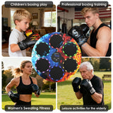 Music Boxing Machine with Boxing Gloves - Wall Mounted Punching Machine for Adults & Kids, 9-Speed Punch Game, Wall Boxing Punching Pad, Upgrade Gifts for Boys Age 6+ (Ice-Fire)