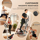 ANCHEER Elliptical Exercise Machine, Elliptical Machine for Home, Hyper-Quiet Smooth Magnetic Driving System, Elliptical Trainer with 15.5"-20" Stride, 350LBS Capacity with Multiple Resistance Levels