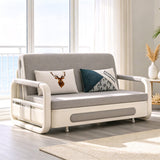 50.3" Pull Out Sofa Bed, Convertible Loveseat Sleeper with Trundle Gray