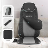 Snailax Gifts for Mom, Dad Shiatsu Back Massager with Heat & Vibration, 3D Kneading Massage Chair Pad for Pain Relief Deep Tissue, Chair Massager for Office Home Chair Use