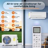 Albott Mini Split Air Conditioner and Heater, 12,000 BTU, SEER2 18, 115V Inverter Energy-Efficient AC with Self-Cleaning, Remote and APP Control, Easy Installation, Cools up to 750 Sq.Ft.